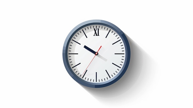 Reloj de pared expuesto contra un fondo blanco y limpio