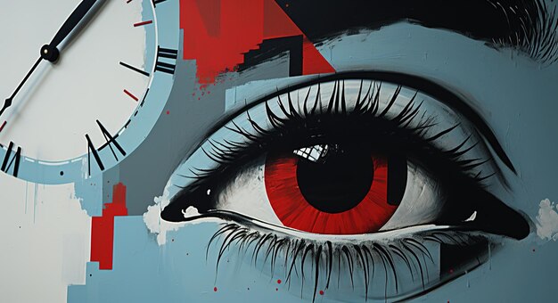 Reloj de pared moderno en un fondo rojo brillante que ilustra el concepto de gestión del tiempo