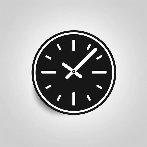 Reloj de pared simple blanco y negro