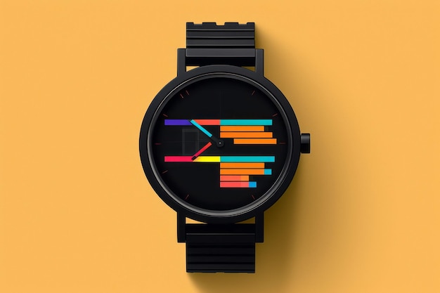 Reloj de pulsera de estilo moderno y retro con un diseño de color de lujo Creado con tecnología de IA generativa