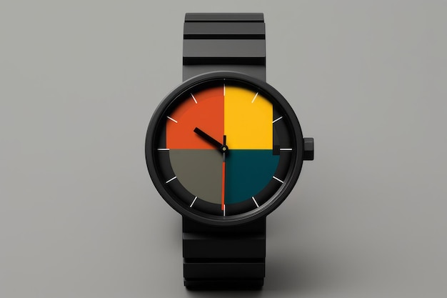 Reloj de pulsera en estilo moderno y retro por diseño de colores de lujo Creado con tecnología de IA generativa