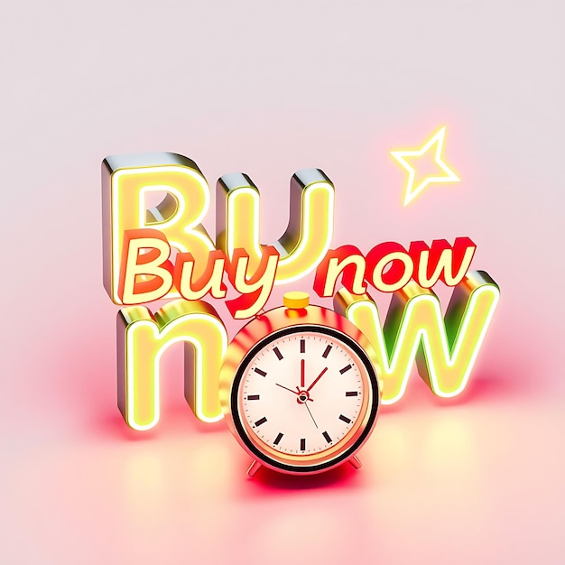 un reloj que dice comprar ahora en él
