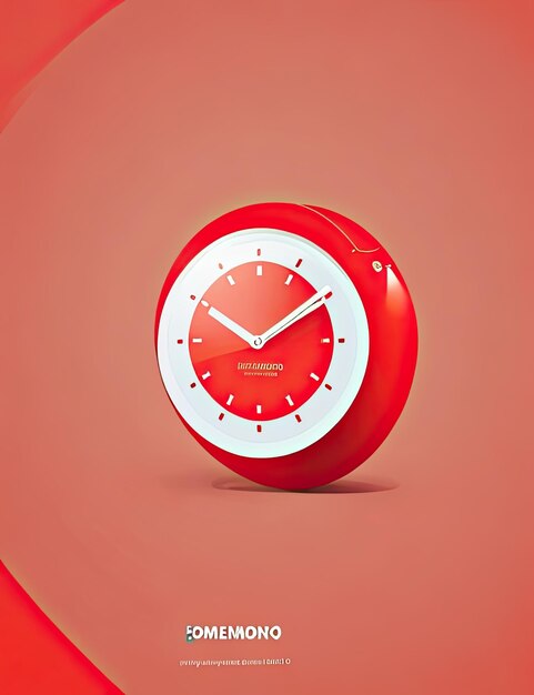 Reloj redondo en un fondo rojo Ilustración vectorial