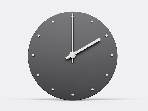 Reloj simple gris Dos o 39 reloj 2 Reloj minimalista moderno Ilustración 3D