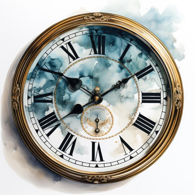 Reloj de Waterco en ilustración de mármol blanco Generativo Ai