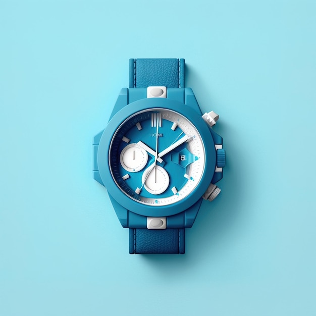 Relojes azules sobre un fondo plano azul, simples, limpios y minimalistas.