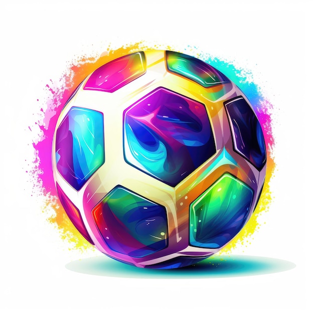 Reluciente espectáculo, pelota de fútbol, cepillo iridiscente Clipart