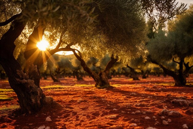 El reluciente huerto de olivos