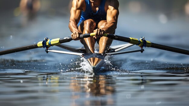 El remero en acción Sculling