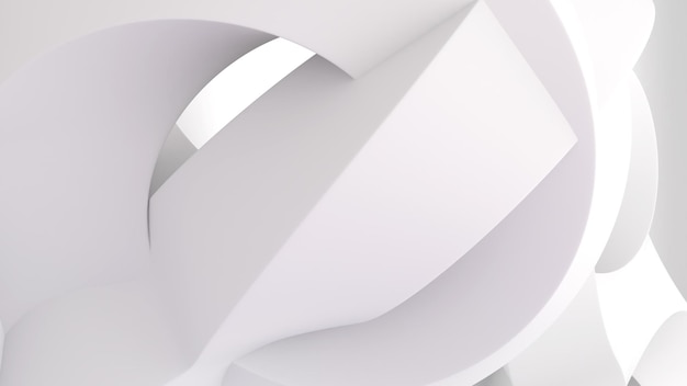 Remolino blanco de fondo abstracto representación curva 3D