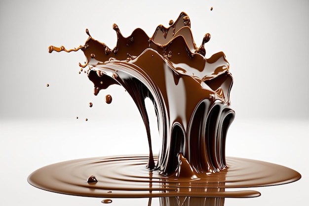 Un remolino de chocolate está cayendo al agua.