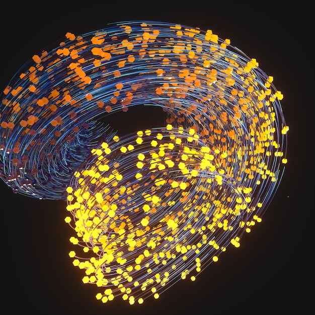 Remolino giratorio con líneas de gradiente renderización 3D