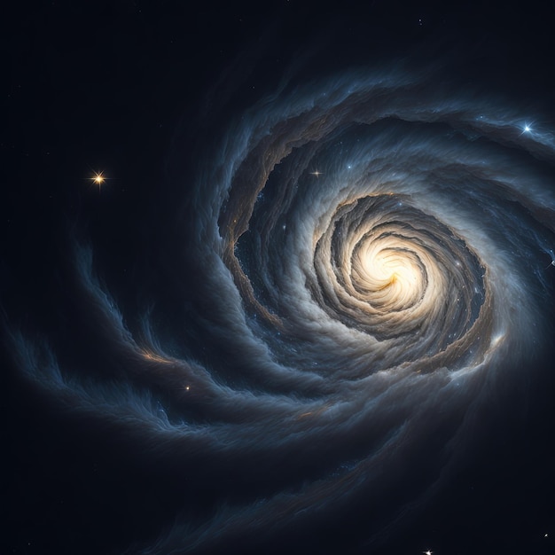 Un remolino de luz en espiral en el espacio