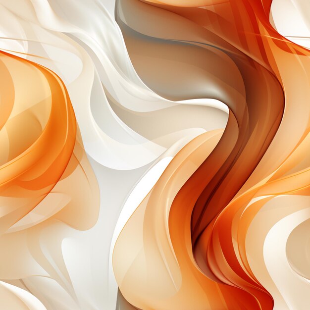 Remolinos abstractos de color naranja y blanco sobre un fondo blanco