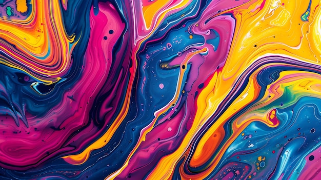 Los remolinos de pintura de colores abstractos crean un fondo de mármol