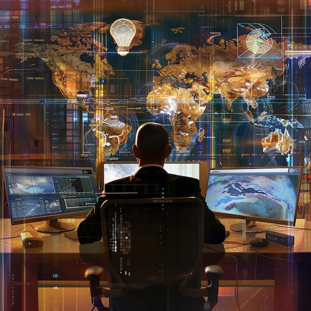 Remote-Projektmanager, der ein globales Team koordiniert