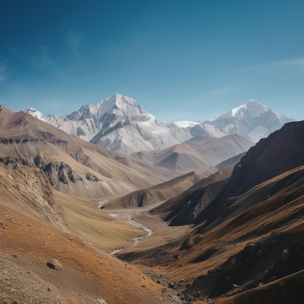 Remoto e majestoso As montanhas Tajik Pamir