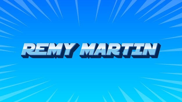 Remy Martin en 3D con texto azul
