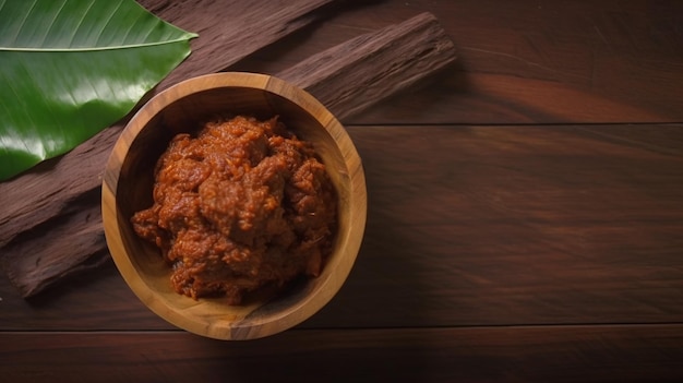 Rendang Daging Sapi o estofado de ternera comida tradicional de Padang Indonesia