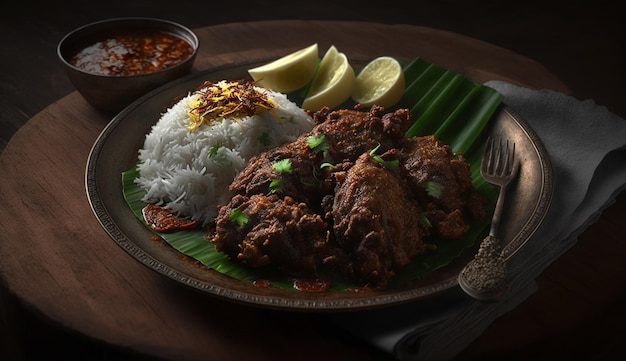 Rendang Padang estofado de ternera picante de Padang Indonesia