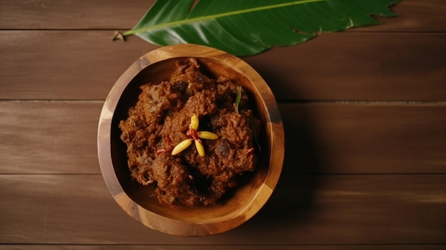 Rendang traditionelles Essen aus Padang Indonesien aus Rindfleisch und Kräutern