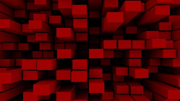 RENDER 3D ABSTRACT Cubo rojo para la textura del fondo