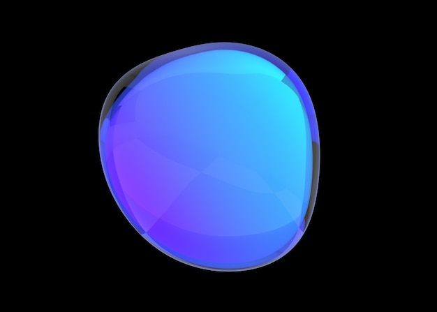 Foto render 3d abstracto de burbuja de color