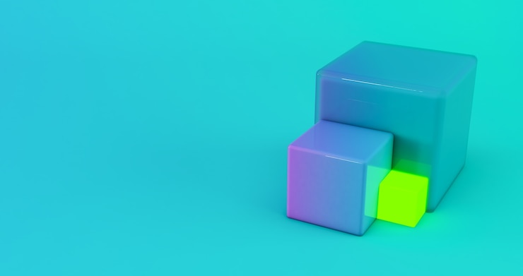 Foto render 3d abstracto, diseño de fondo geométrico moderno, fondo de cubo degradado 3d.