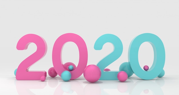 Render 3D de año nuevo 2020