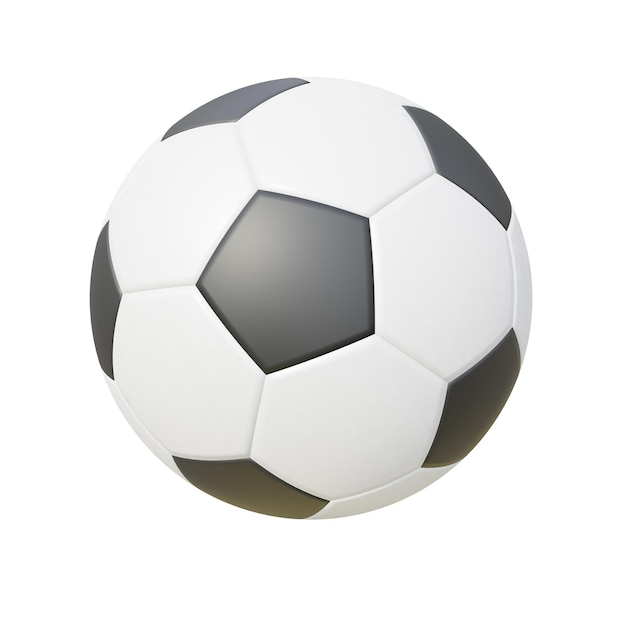 Render 3D de balón de fútbol de cuero clásico