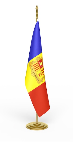 Render 3D Bandera de Andorra (trazado de recorte)