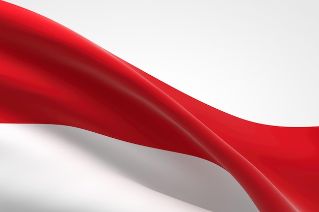 Render 3D de la bandera de Indonesia ondeando.