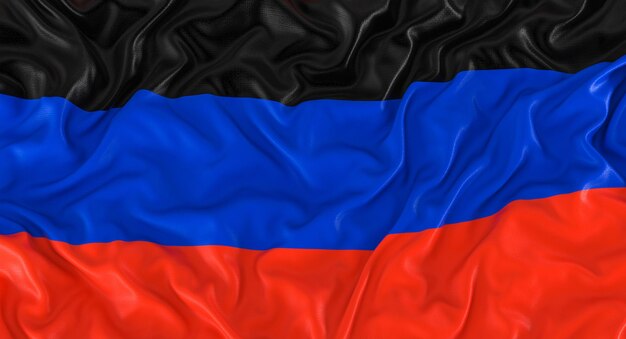 Render 3d de la bandera de la República Popular de Donetsk