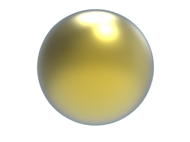 Render 3D de bola de metal amarillo