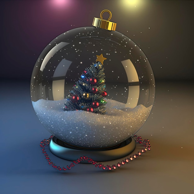 Foto render 3d de bola de navidad