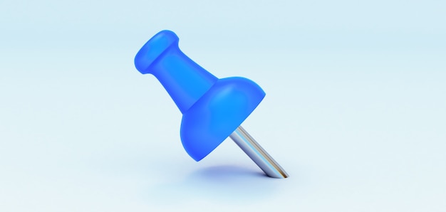 Render 3D de chincheta azul