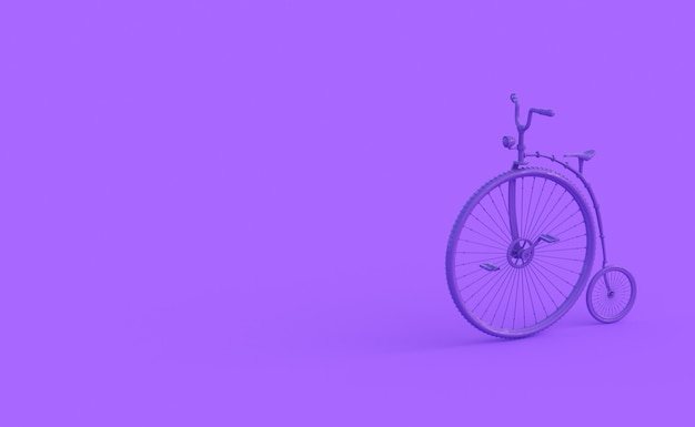 Render 3d de ciclo especial con color morado