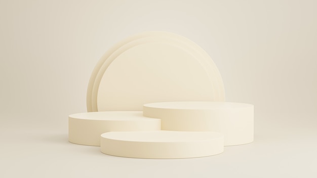 Render 3D de cilindro de podio con resumen para exhibición de productos