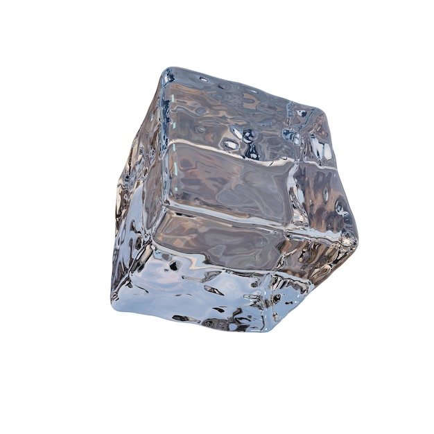 Render 3d de cubo de hielo artificial