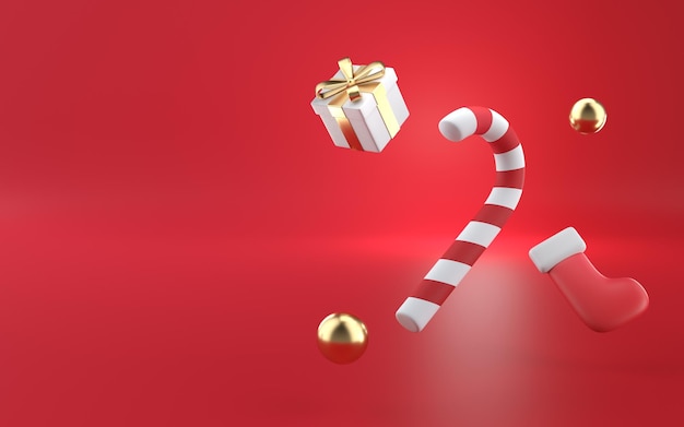 Render 3D de la decoración de Navidad