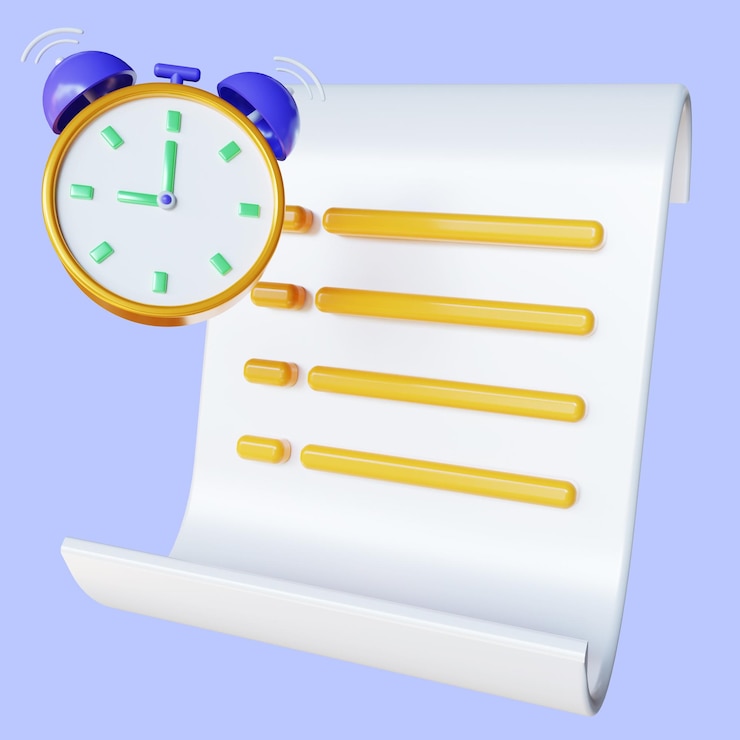 Render 3D despertador apresse-se relógios de toque com relâmpagos alarme da manhã contagem regressiva do tempo