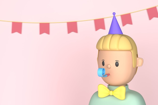 Render 3D para un diseño de cumpleaños