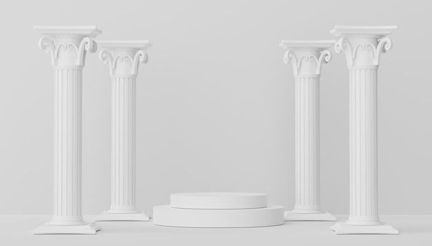 Render 3D de diseño de podio de pantalla mínima para maquetas y presentación de productos
