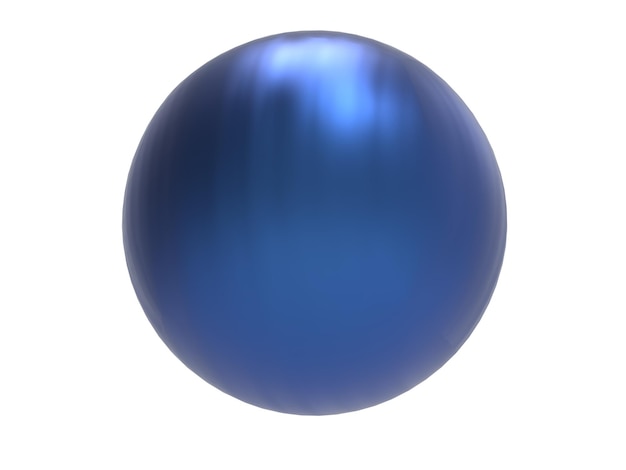 Render 3D de esfera de metal azul