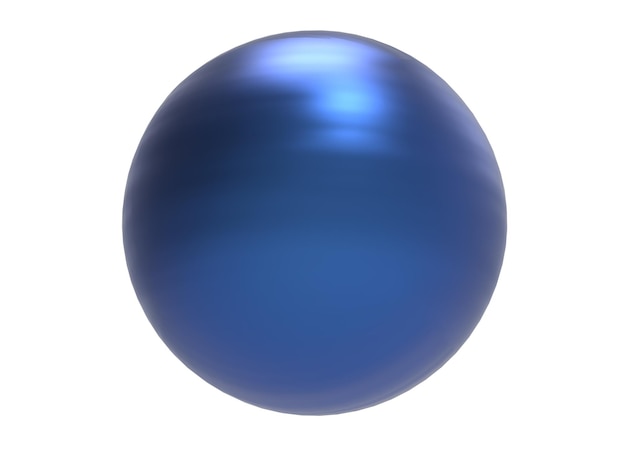 Render 3D de esfera de metal azul