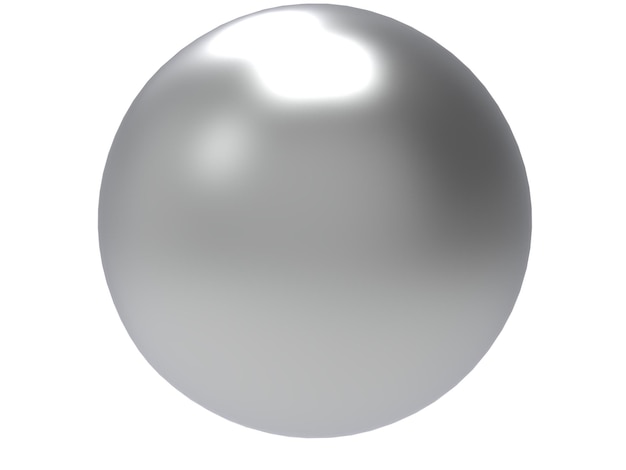 Render 3d de esfera de metal cromado