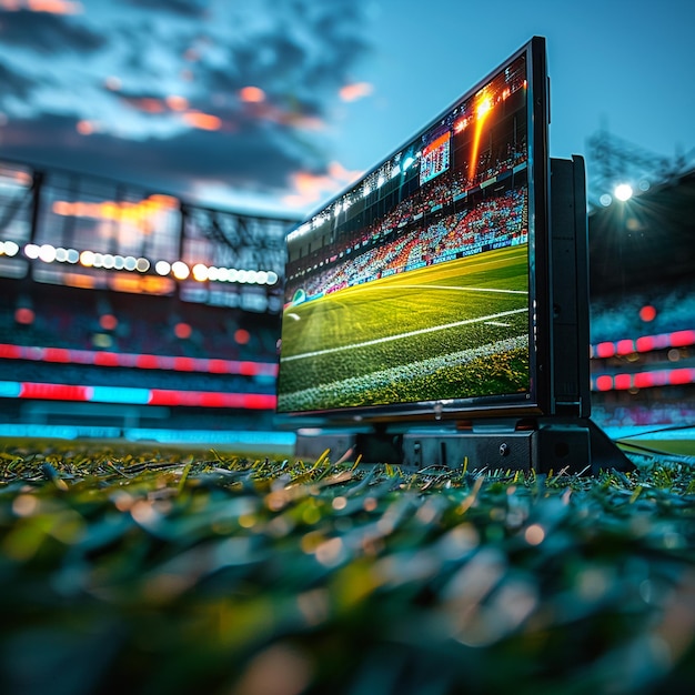 Foto render 3d estadios vacíos por la noche sin gente