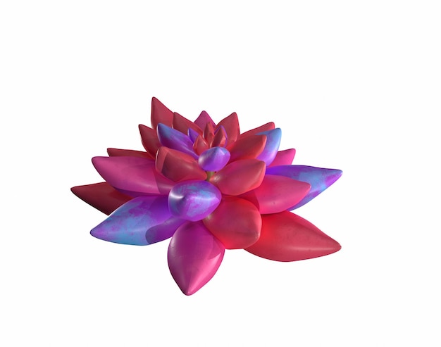 Render 3D de una flor de dibujos animados