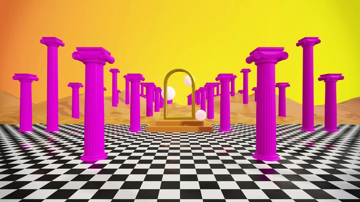 Render 3d de fondo de dunas del desierto de los años 80