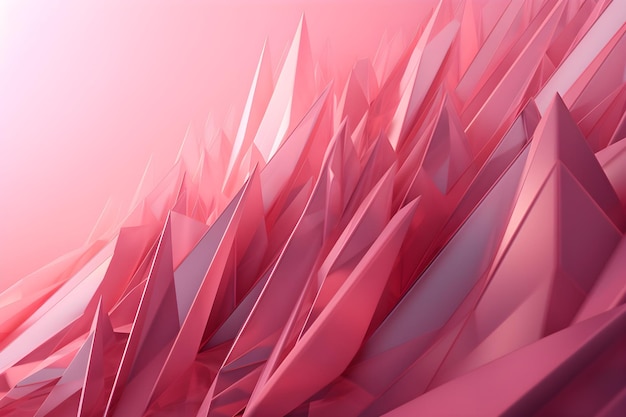 Render 3D de fondo de fragmentos de vidrio etéreo abstracto rosa